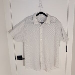 Lucky Brand White Black Dot Short Sleeve Shirt XXL